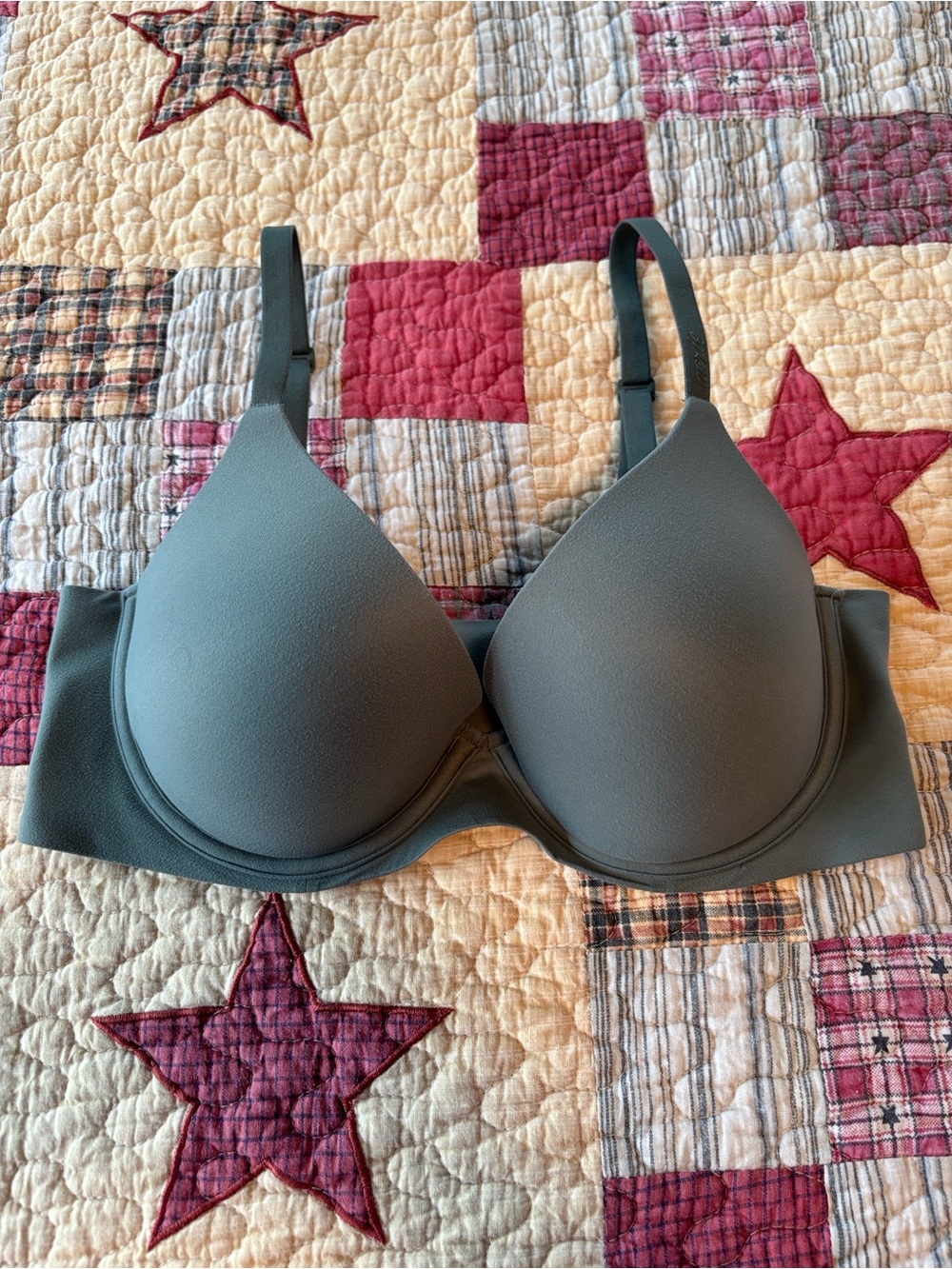 aerie Smoothez molded bra in olive green